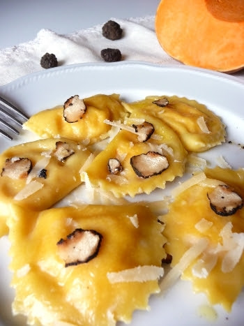 Pumpkin tortelli with truffle